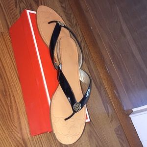 Coach black leather sandal